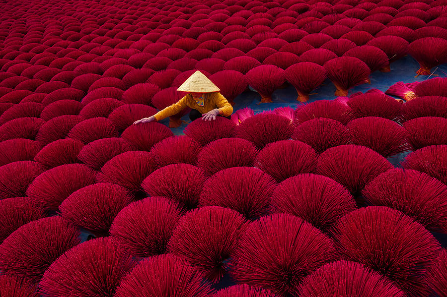 Hat Photograph - Incense Drying by Azim Khan Ronnie