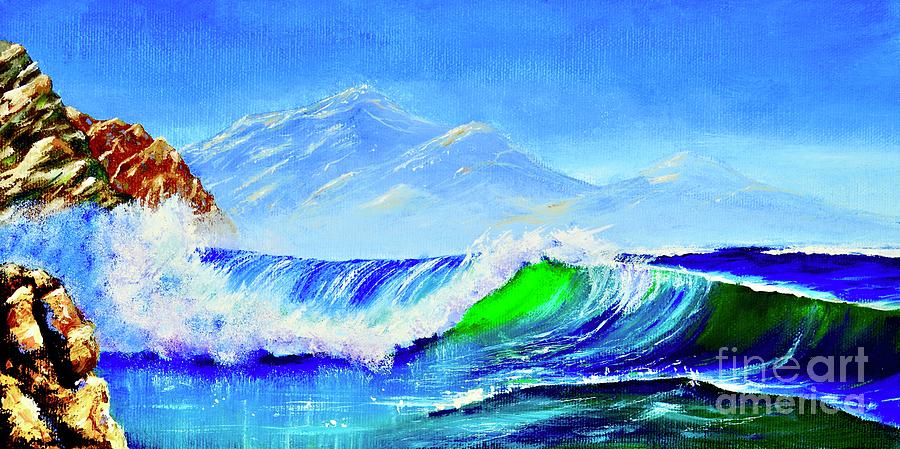 Wave Painting - Incoming Breaker by Mary Scott
