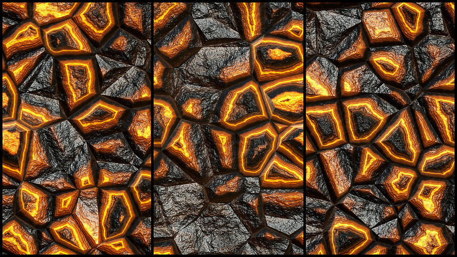 Incredible Stone Wall Triptych Digital Art by Don Northup