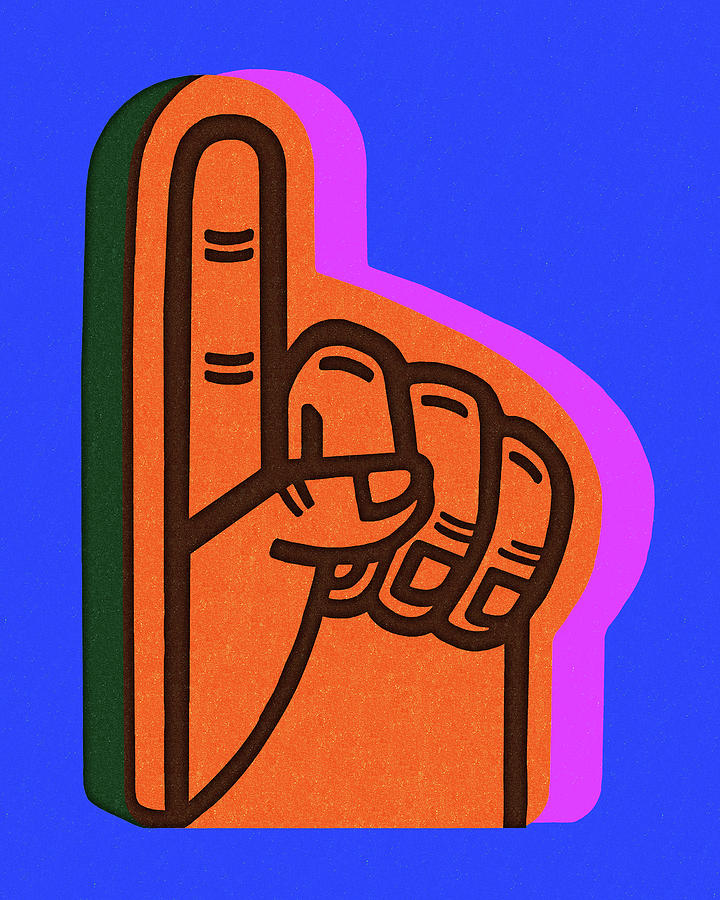 Index Finger Sign Of Number One Drawing By Csa Images - Fine Art America