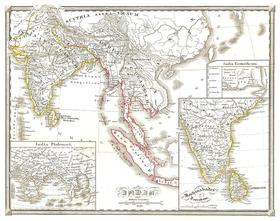 India And South East Asia Old Cartographic Map Antique Maps
