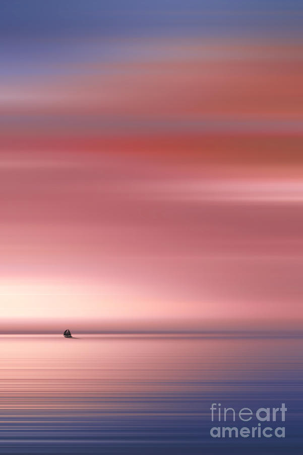 India Colors - Abstract Wide Sunrise and Boat Photograph by Stefano Senise
