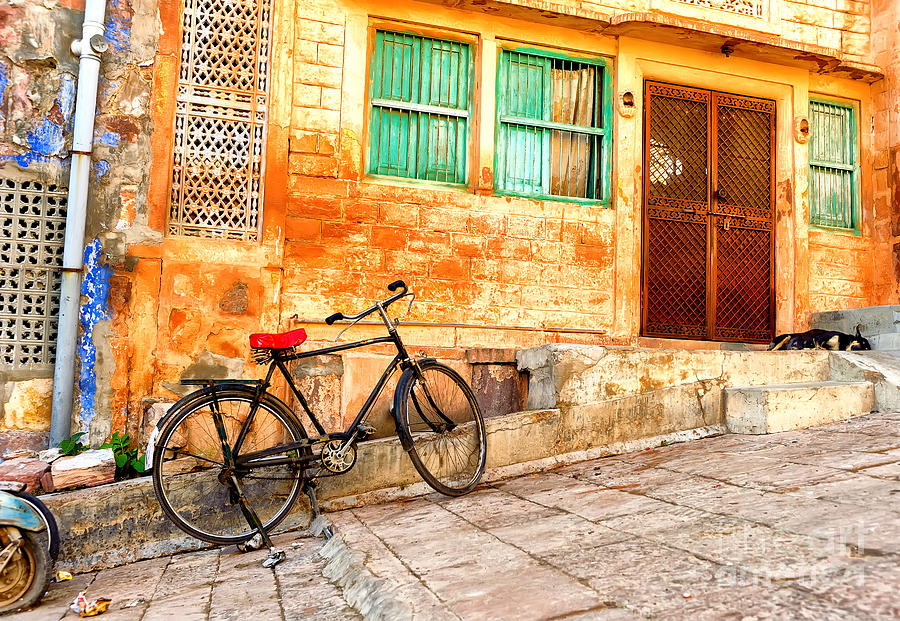 Bicycle Photograph - India Indian Street In Rajasthan by Banana Republic Images Bicycle Photograph - India Indian Street In Rajasthan by Banana Republic Images