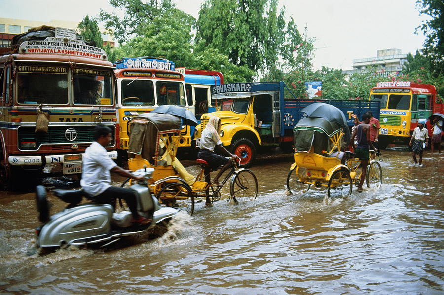 India, Tamil Nadu, Madras, Traffic Photograph by Martin Puddy