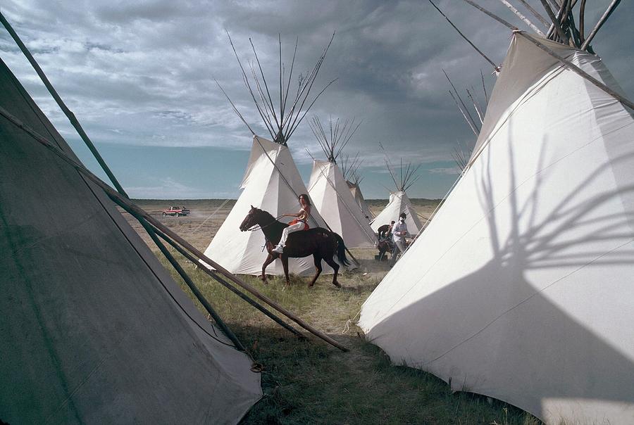Indian Camp In Montana, United States - Photograph by Gerard Sioen