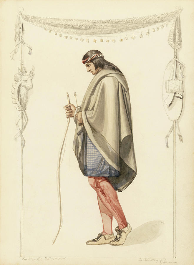 Indian Figure in Profile. Painting by Henry Kirke Brown Indian Figure in Profile. Painting by Henry Kirke Brown