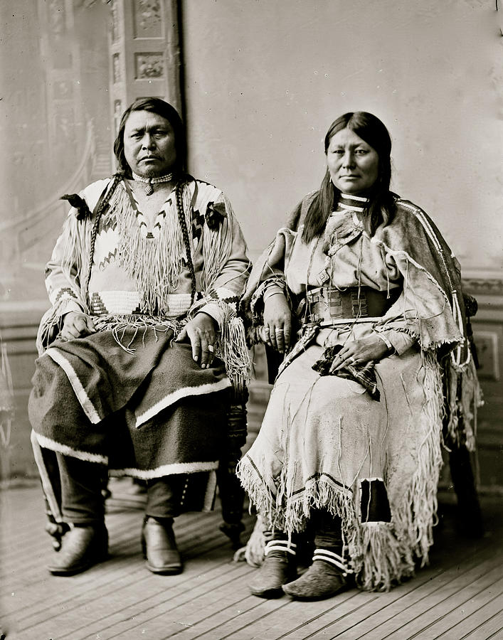 Indian Group. Chief Ouray & Chipeta (Ute Tribe) Painting by 