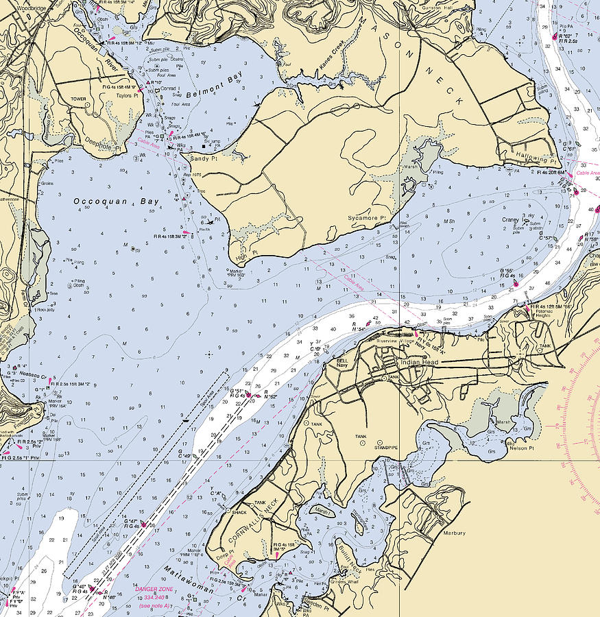 Indian Headmaryland Nautical Chart Mixed Media by Sea Koast Fine Art