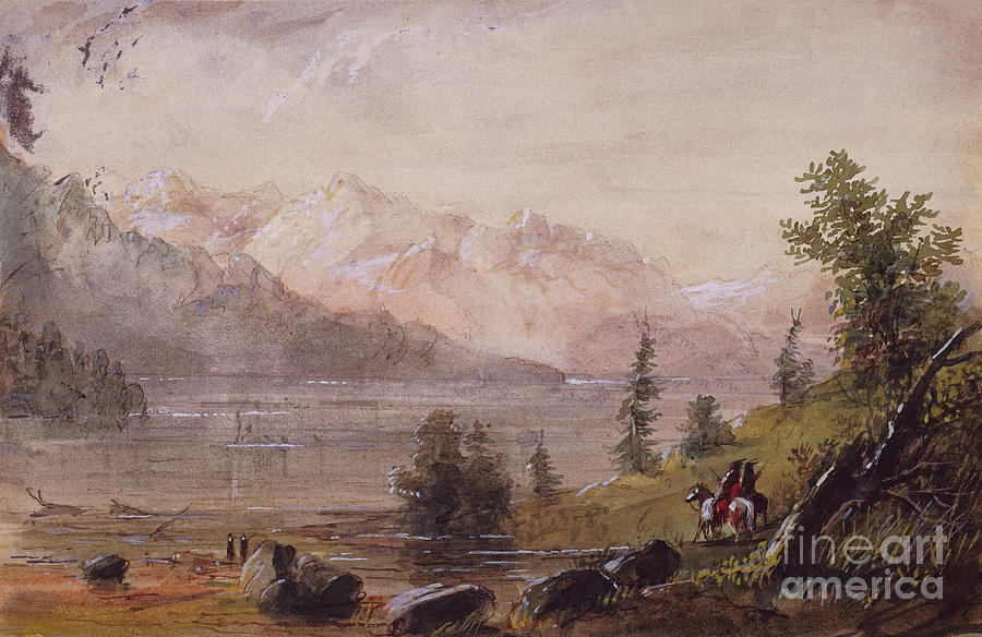 Indian Hunters Searching For Game, C.1837 Painting by Alfred Jacob Miller