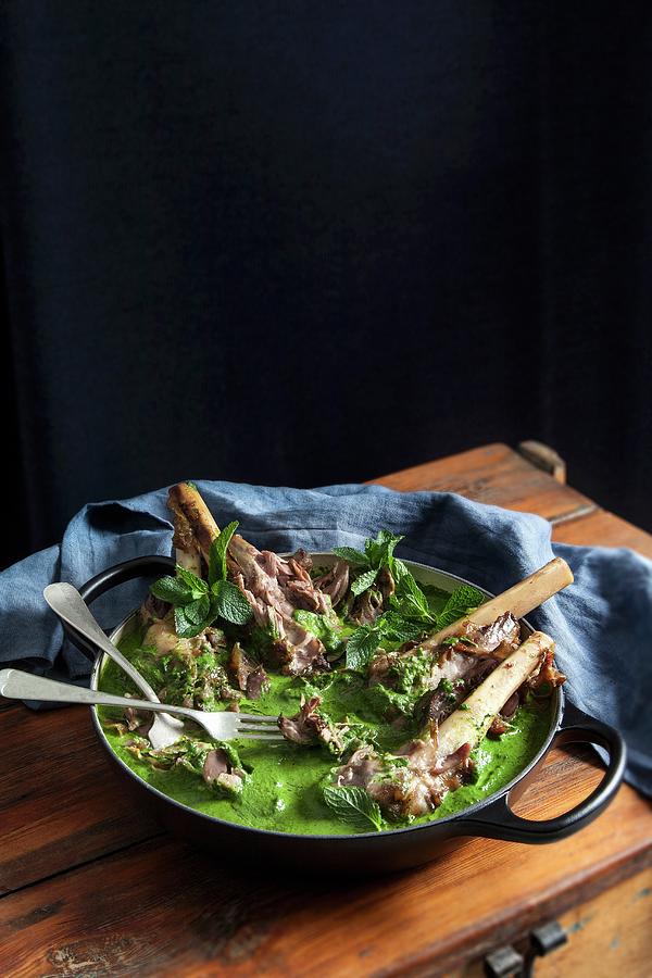 Indian Lamb And Spinach Curry With Fresh Mint Photograph by Great Stock!
