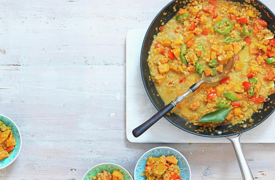 Indian Lentil Dal In A Pan Photograph by Andreas Thumm