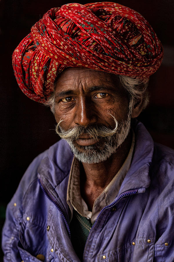 Portrait Photograph - Indian Man From Jaipur by Haitham Al Farsi