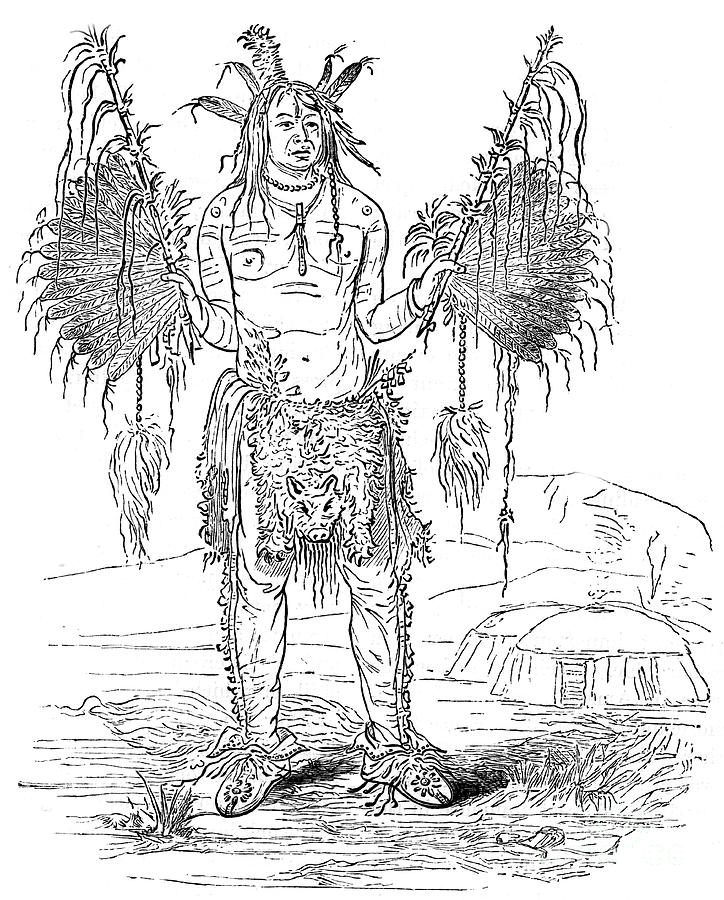 Indian Medicine Man, C1700 C1880 Drawing by Print Collector