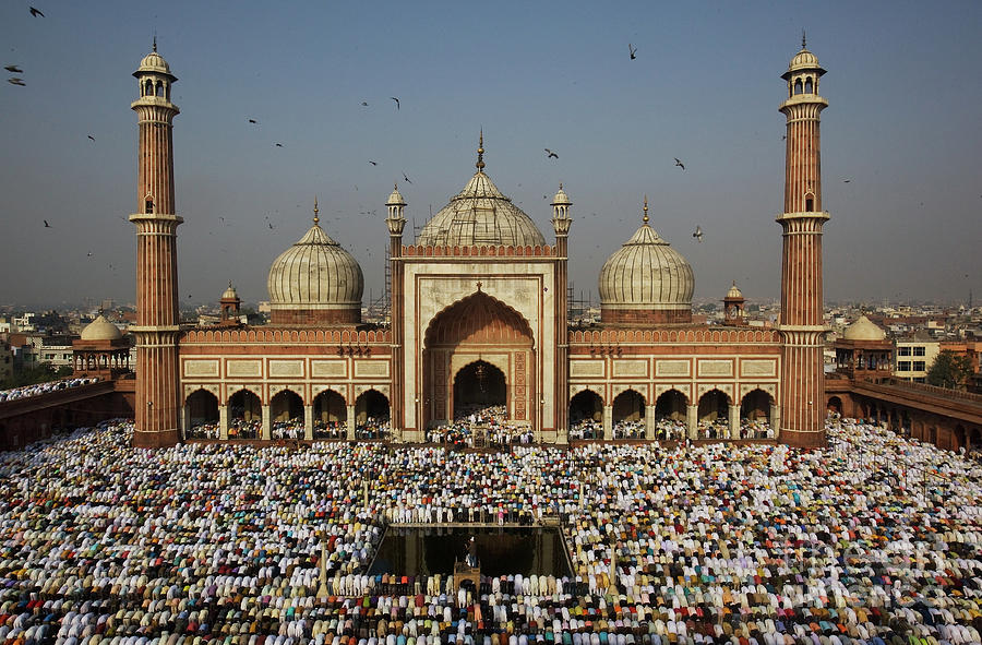 Indian Muslims Gather To Celebrate Eid Photograph by Daniel Berehulak