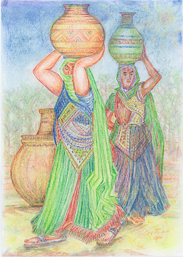 Indian Pot Carriers Pastel by Giovanni Caputo