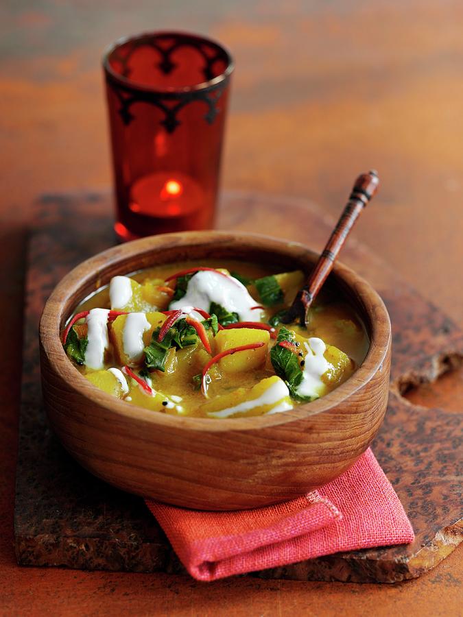 Indian Potato Soup With Yoghurt Photograph by Gareth Morgans