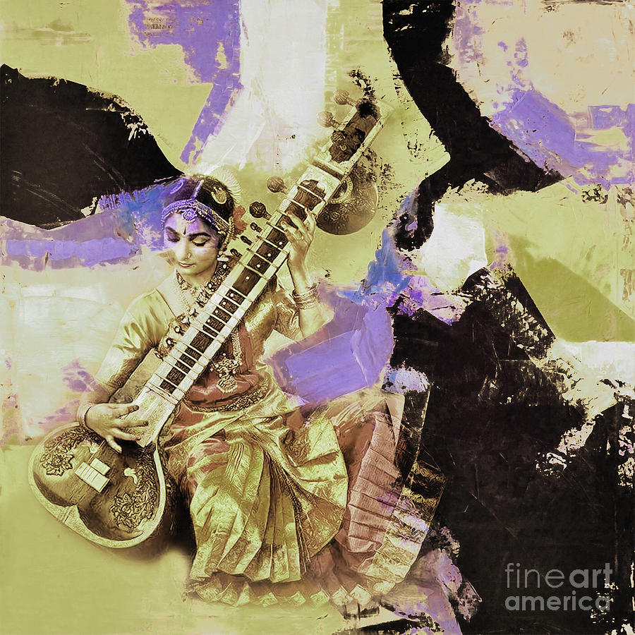 Indian Sitar PLayer  Painting by Gull G