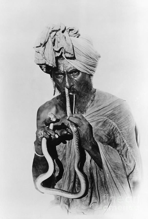 Indian Snake Charmer With Reptile Photograph by Bettmann
