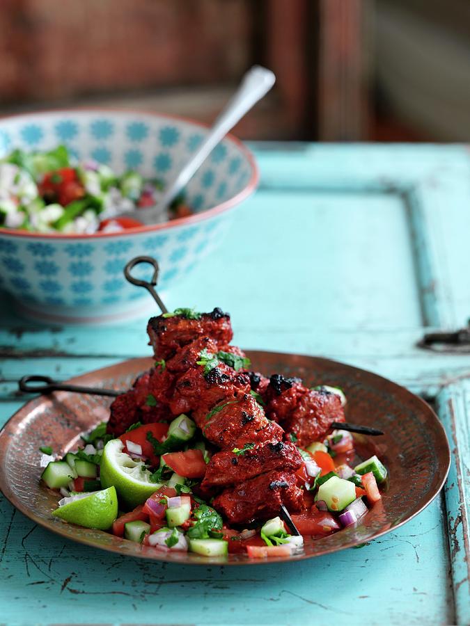 Indian Tandoori Lamb Skewers Photograph By Gareth Morgans Fine Art