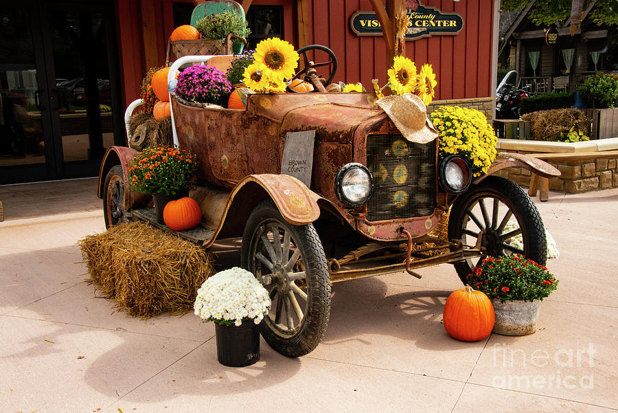 Indiana Autumn Decorations One Photograph by Bob Phillips