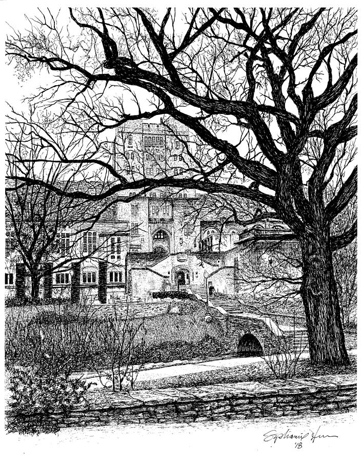 Indiana Memorial Union, Bloomington, Indiana Drawing by Stephanie Huber