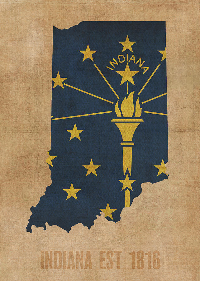 indiana-state-flag-map-founded-date-mixed-media-by-design-turnpike-pixels