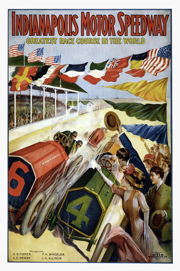 Vintage Digital Art - Indianapolis Motor Speedway by Peter Chilelli