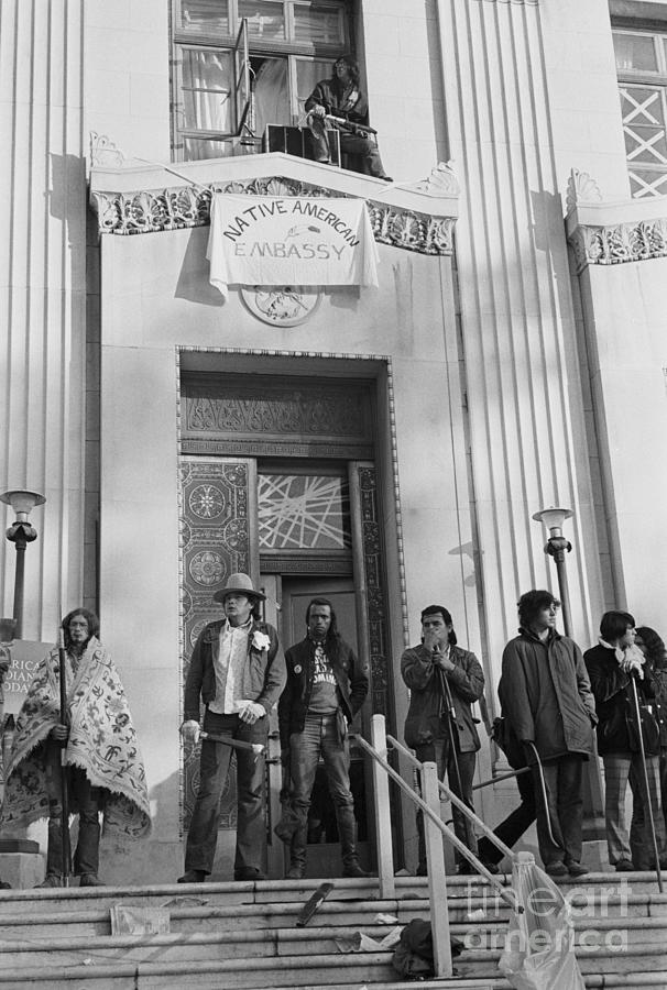 Indians Outside Of Courthouse Photograph by Bettmann