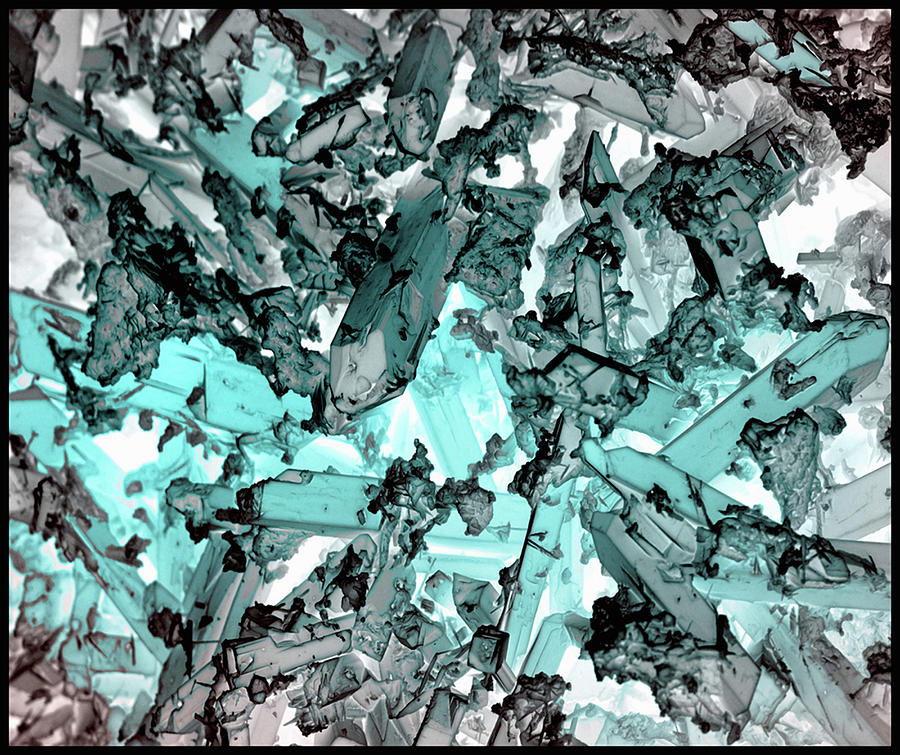 Nature Digital Art - Indicolite Corrosion Crystals, Inverted Color, Sem by Sheri Neva