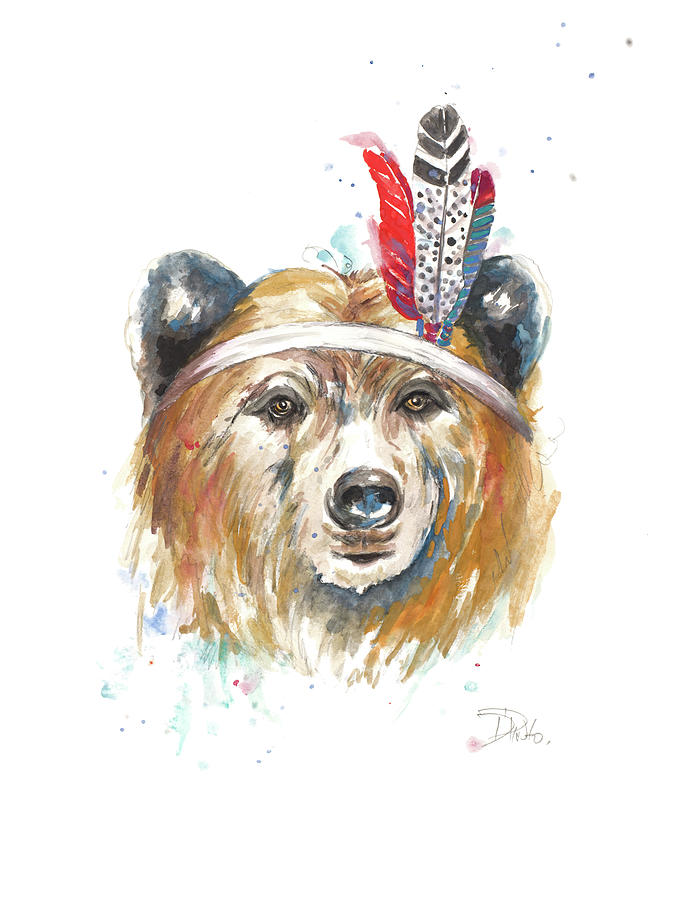 Animal Painting - Indigenous Bear by Patricia Pinto