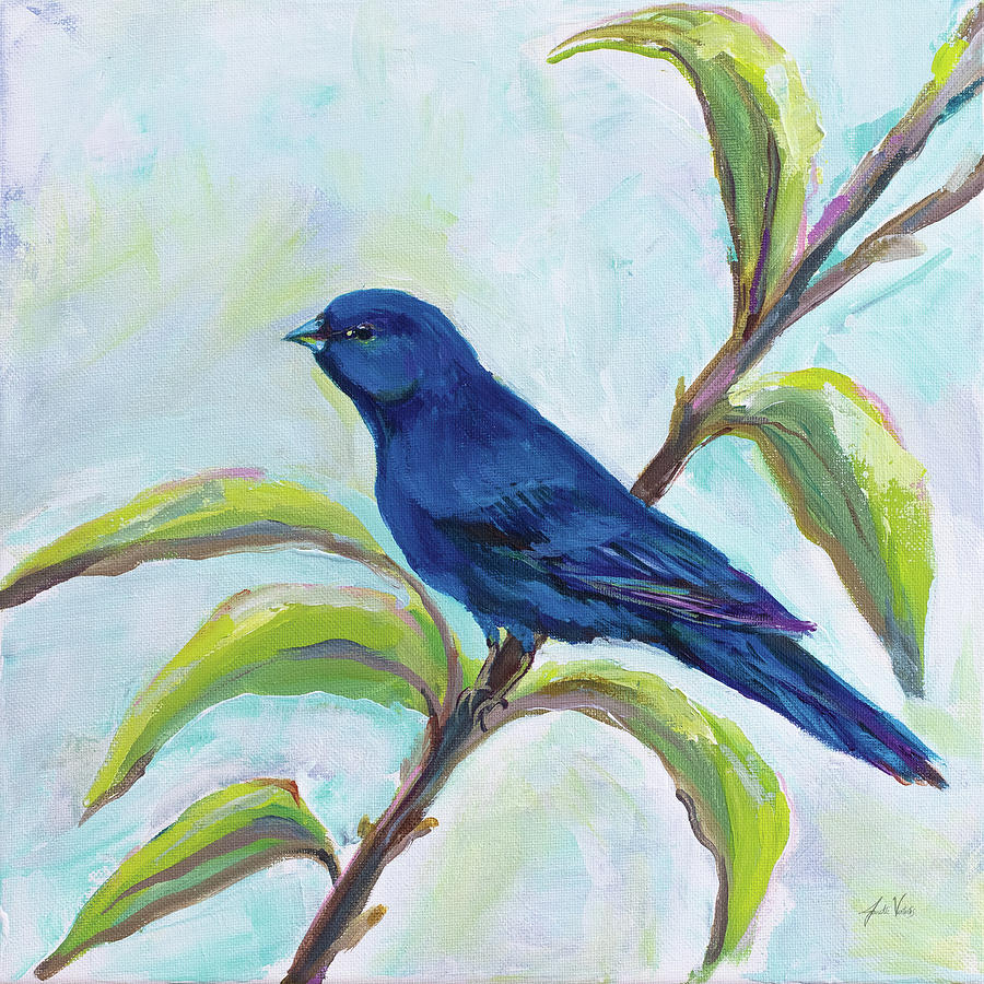 Animal Painting - Indigo Bunting by Jeanette Vertentes