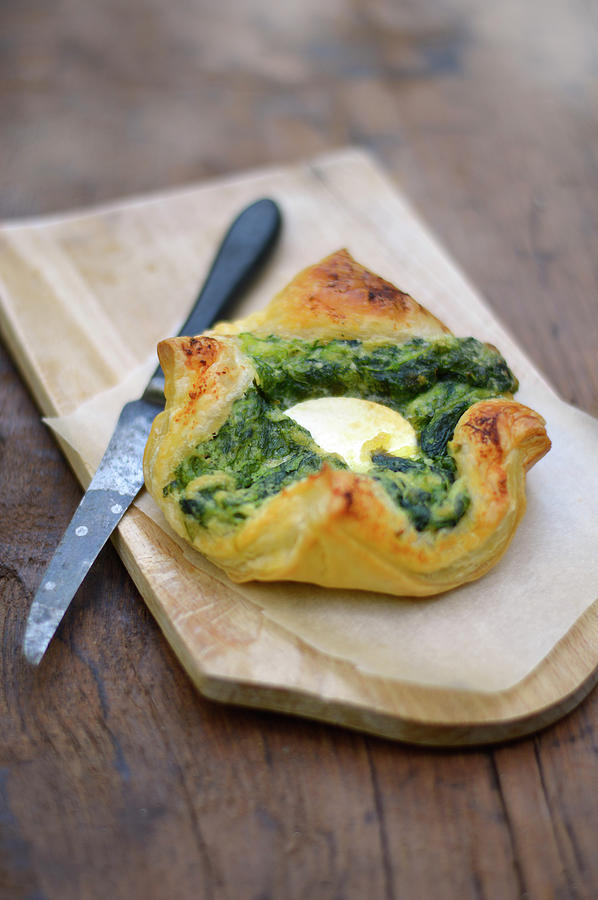 Individual Spinach-goat's Cheese Puff Pastry Pie Photograph by ...