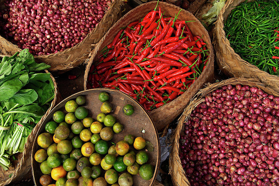 Indonesia, Bali, Ubud Market Digital Art by Bruno Morandi