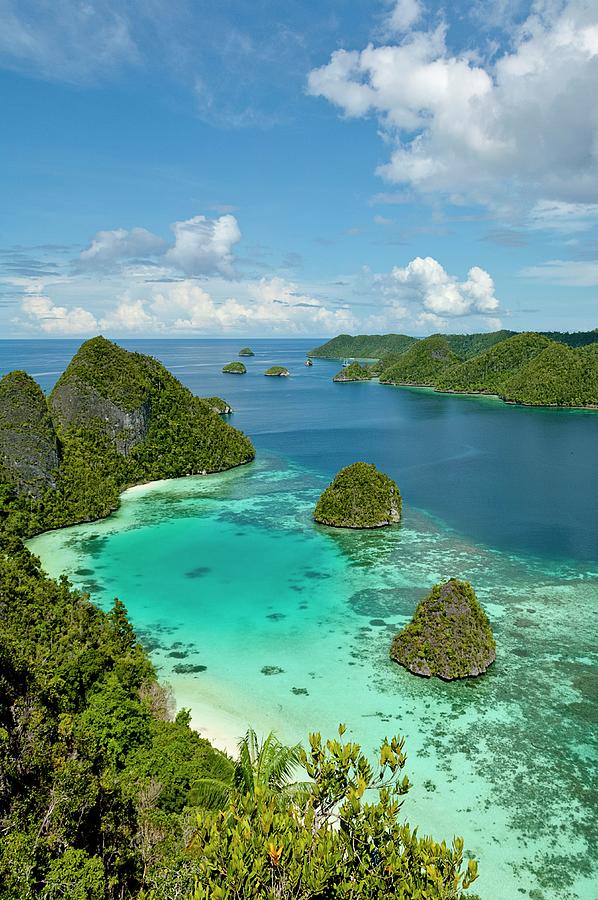 Indonesia, New Guinea, West Papua Province, Oceania, View From The Cliff Of The Raja Ampat Islands, Misool Island Digital Art by Giordano Cipriani