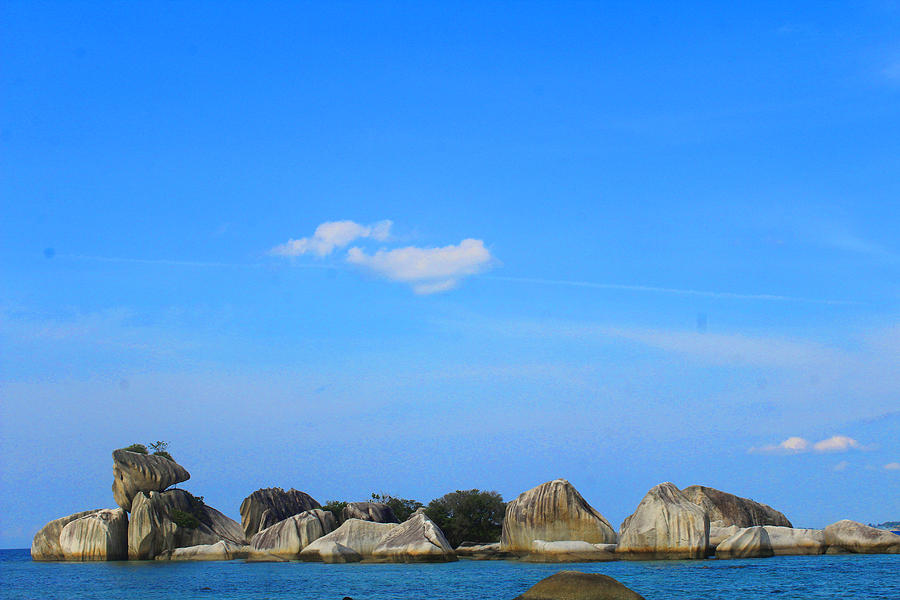 Beach Photograph - The Beauty Of The Blue Sky On The Coust Of Indonesia by Al Fathy