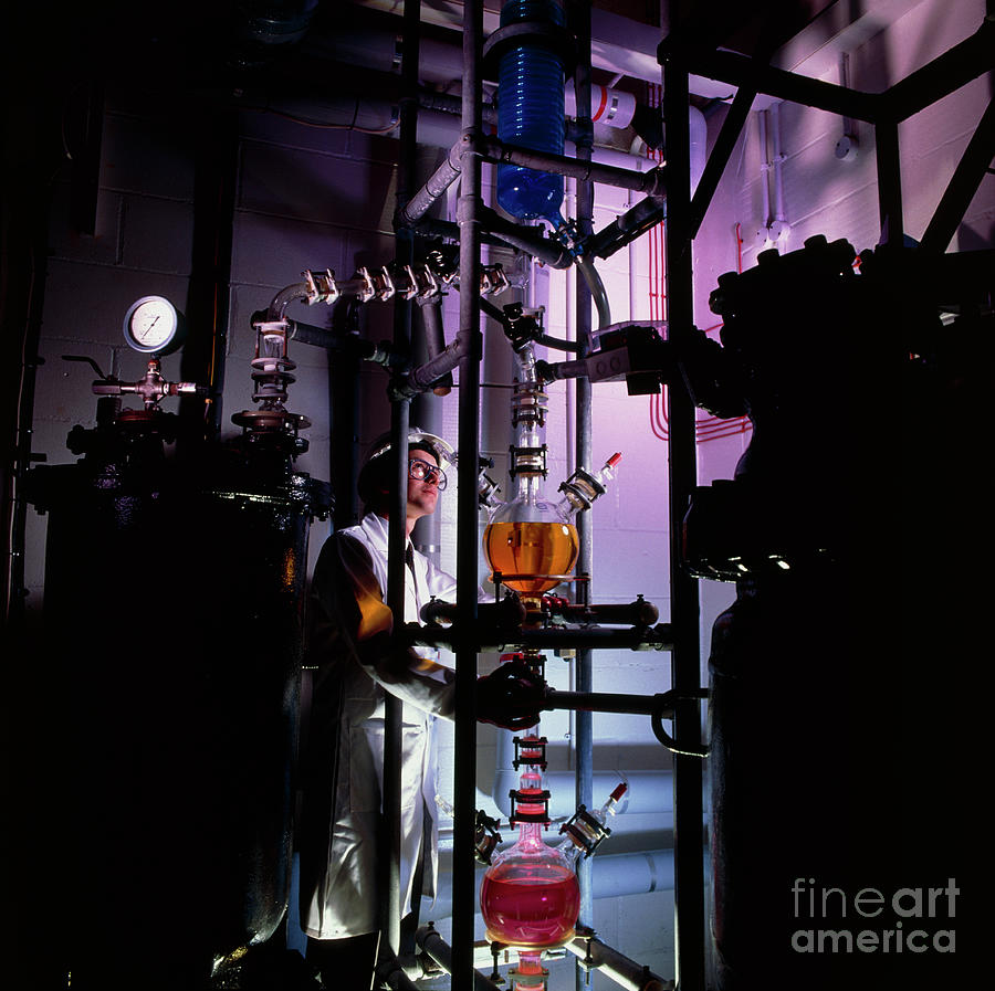 Industrial Chemist Monitoring A Reaction Photograph by Colin Cuthbert/science Photo Library