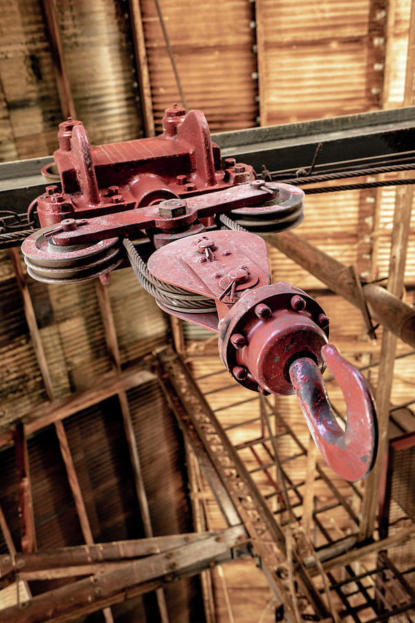 Industrial Hook Pulley Lift Photograph by Daniel Woodrum
