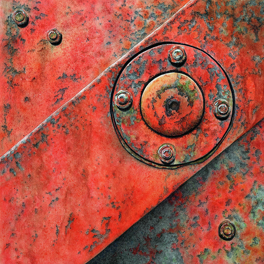 Abstract Painting - Industrial Red by Julie Senf