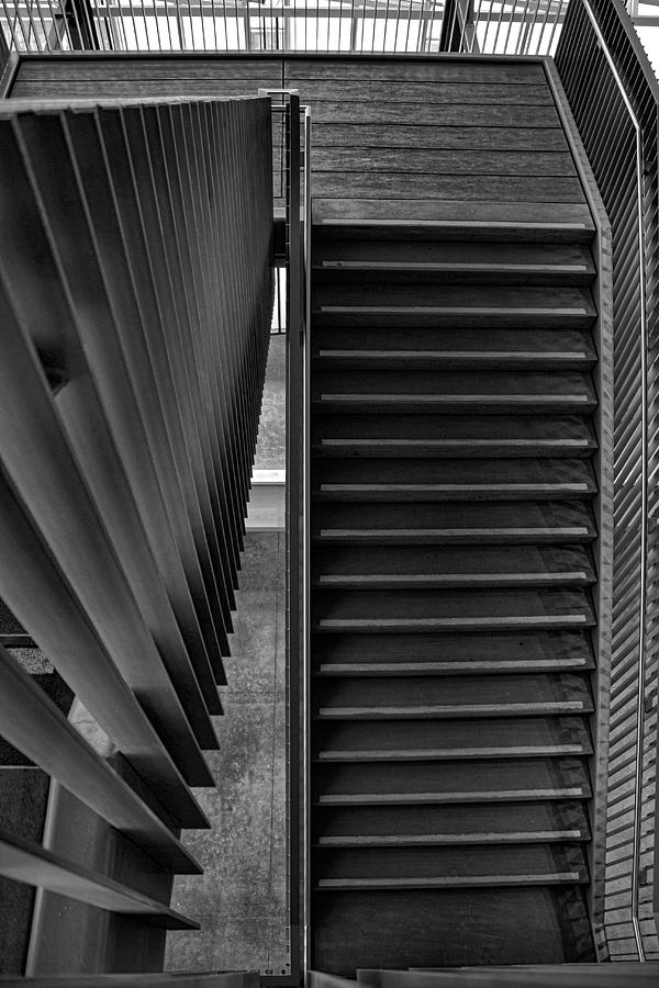 Architecture Photograph - Industrial Stairs Going Down by Selena Lorraine