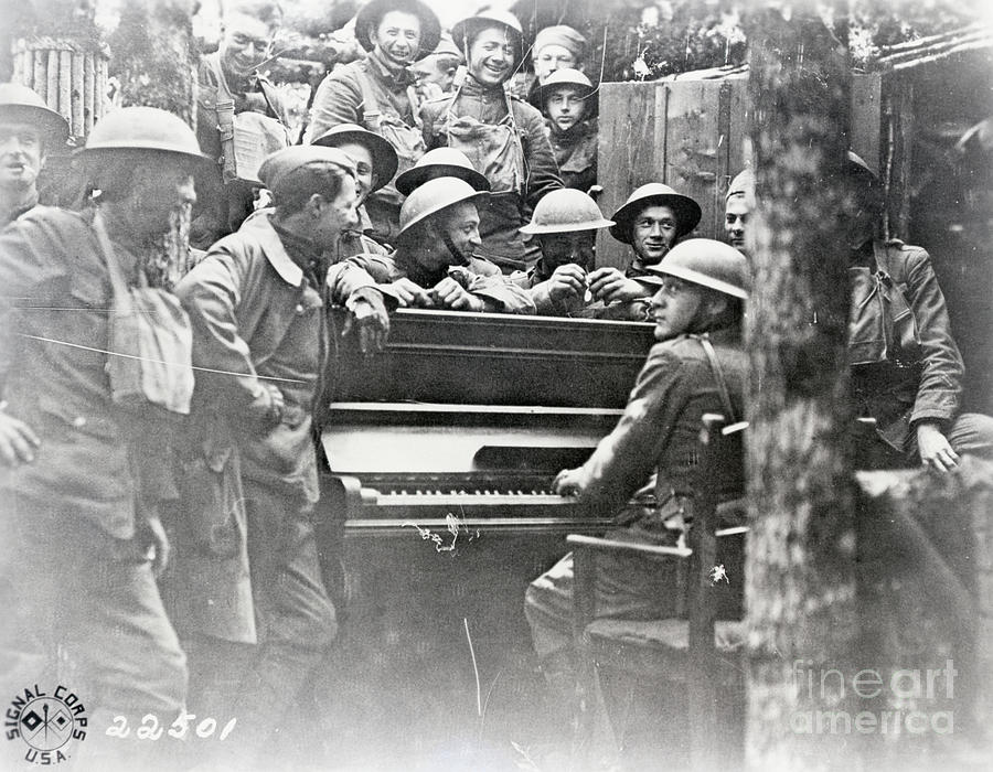 Infantryman Plays Piano Photograph by Bettmann