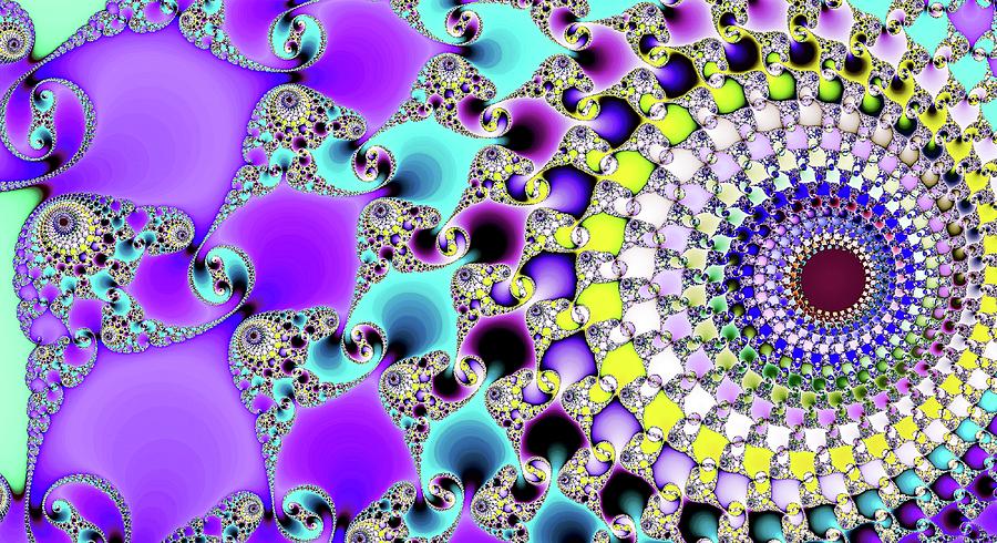 Infinite Fractal Spiral Blue Digital Art by Don Northup