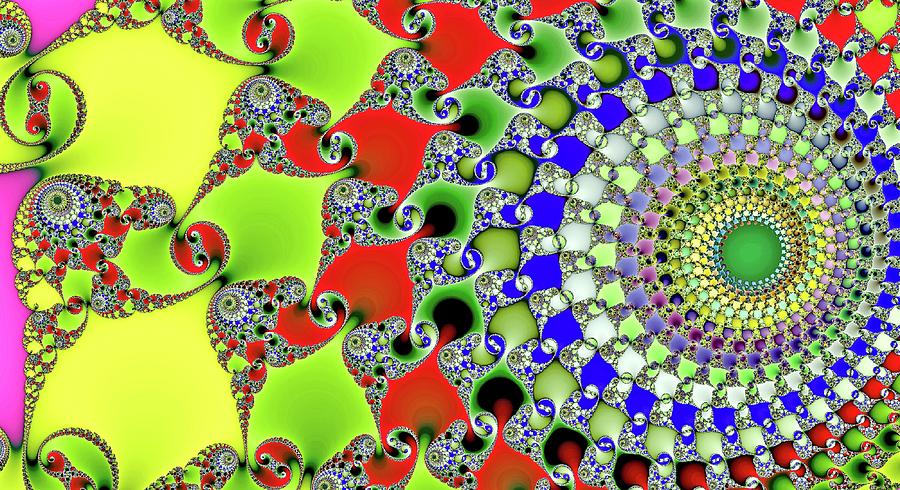 Infinite Fractal Spiral Green Digital Art by Don Northup