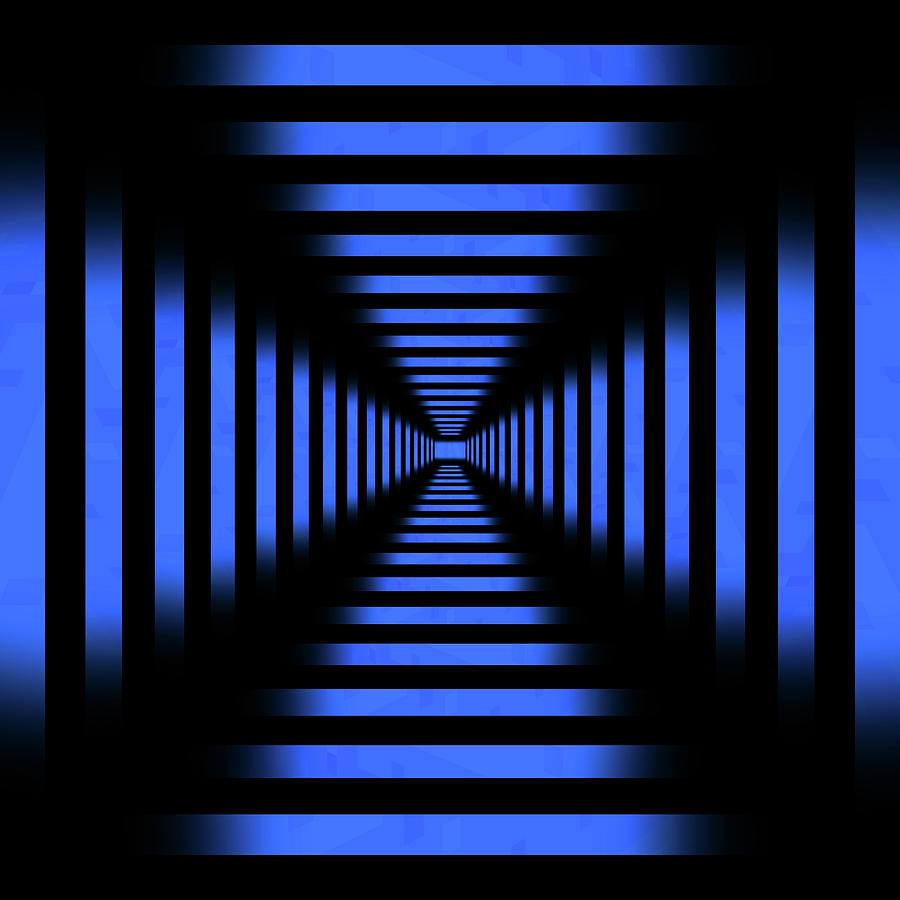 Infinity Tunnel Blue Pixels Digital Art by Pelo Blanco Photo