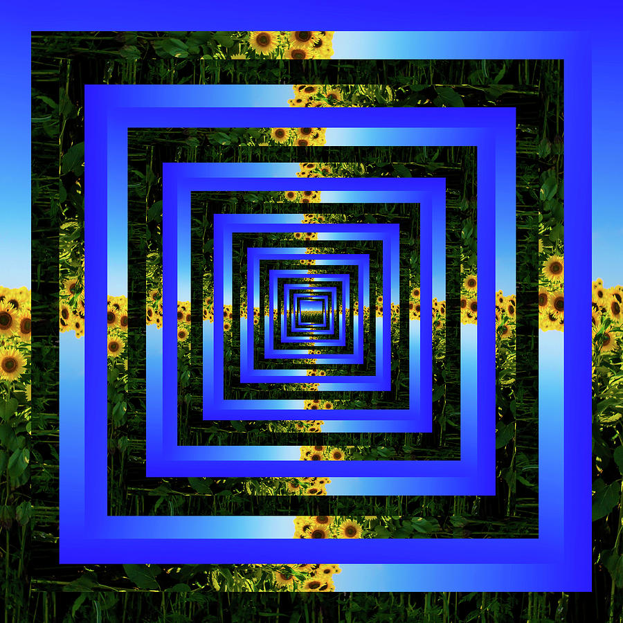 Infinity Tunnel Field of Sunflowers Digital Art by Pelo Blanco Photo