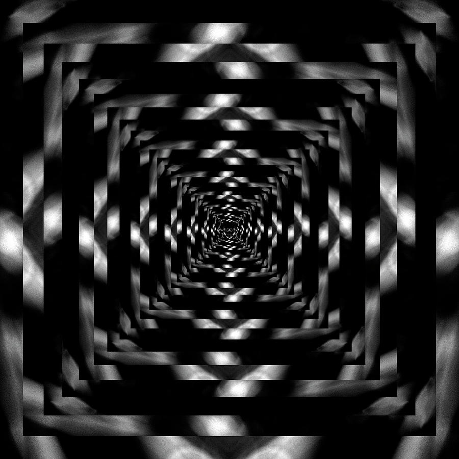 Infinity Tunnel Raindrop Black And White Reflection Digital Art