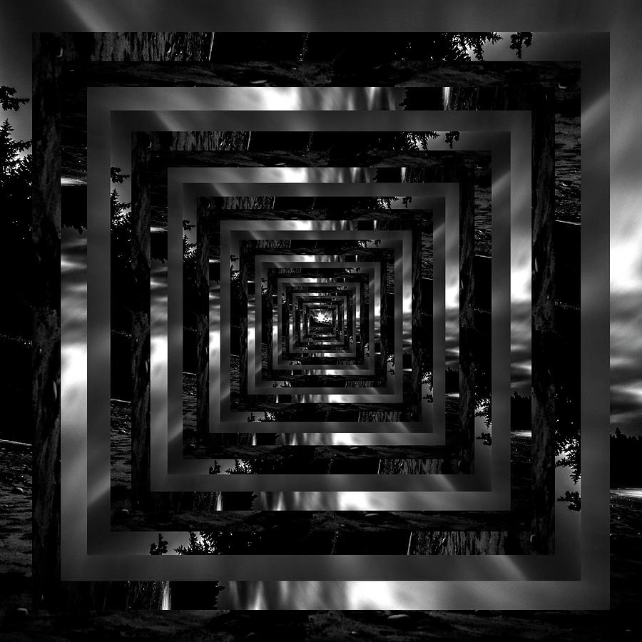 Infinity Tunnel Shi Shi Beach Black and White Digital Art by Pelo Blanco Photo