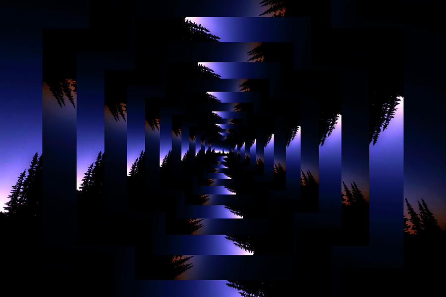 Infinity Tunnel Tree Silhouette Sunrise Digital Art by Pelo Blanco Photo