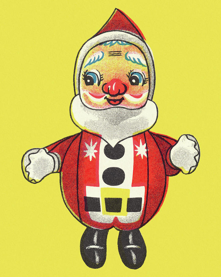 Christmas Drawing - Inflatable Santa Claus by CSA Images