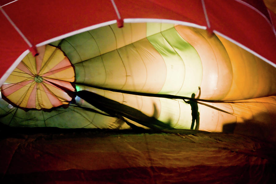 Inflating Hot Air Balloon Photograph by Cedric Favero