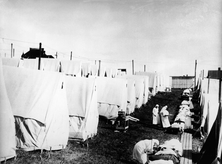 Influenza Epidemic Tent Hospital Camp Photograph by Hulton Archive Influenza Epidemic Tent Hospital Camp Photograph by Hulton Archive